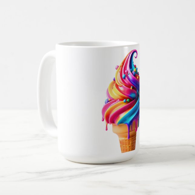Caneca De Café Casquinha de sorvete clássica comida vibrante do S (Frente Esquerda)