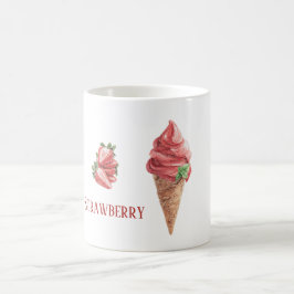 Caneca De Café Casquinha de Sorvete de Morangos