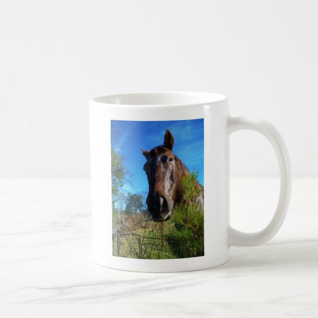 Caneca De Café Castanho e Creme Corante Canto Azul (Direita)