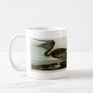 Caneca De Café Castanho Pelicano das Aves da América de Audubon