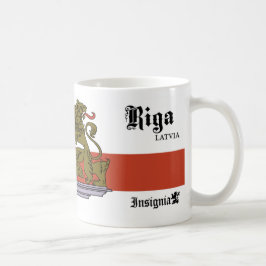 Caneca De Café Castelo com porta dos leões de Riga Latvia