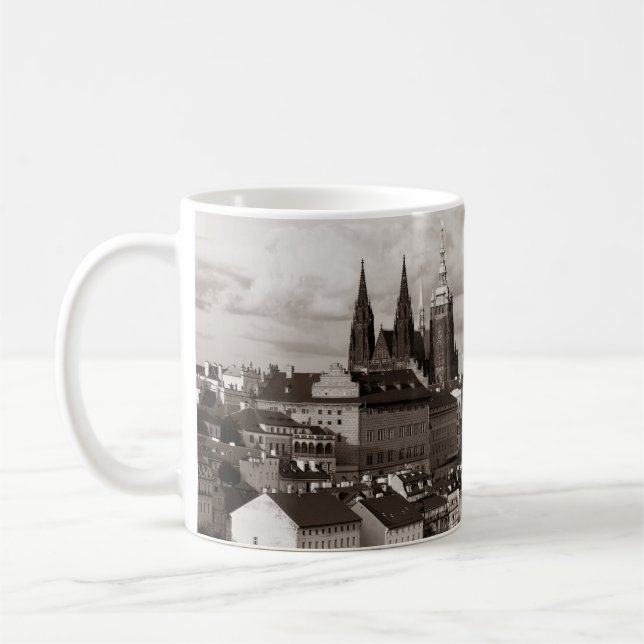 Caneca De Café Castelo de Praga com Catedral Santo Vitus em Tchec (Esquerda)