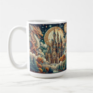 Caneca De Café Castelo Mágico em um Mundo de Fantasia Mística