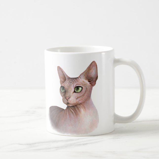 Caneca De Café Cat 578 Sphynx white background (Direita)