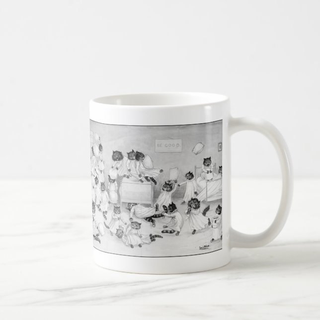 Caneca De Café Cat Art de Louis Wain 1900 (Direita)