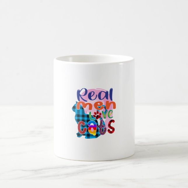 Caneca De Café Cat Art Real Men Adoram Gatos (Centro)