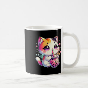 Caneca De Café Cat Boba Tea Anime Japonês Kawaii Neko Bubble Tea