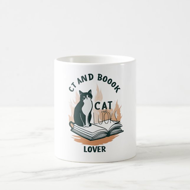 Caneca De Café Cat & Book Lover (Centro)