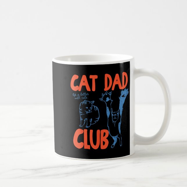 Caneca De Café Cat Dad Club Funny Cat Lover Pet Parent Father's D (Direita)