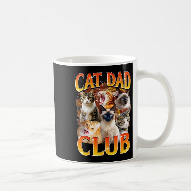 Caneca De Café Cat Dad Club Funny Life Is Better With Cats Father (Direita)