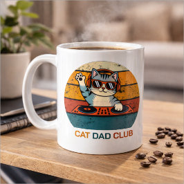 Caneca De Café CAT DAD CLUB / Funny Retro misician