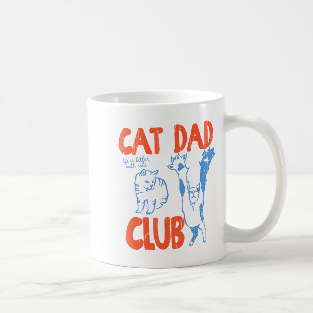 Caneca De Café Cat Dad Club, Life Is Better With Cats, Cat Dad, F (Direita)