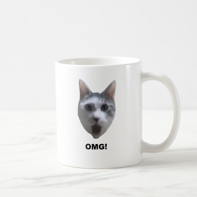 Caneca De Café CAT DE OMG! (o que o tem visto?) (Direita)
