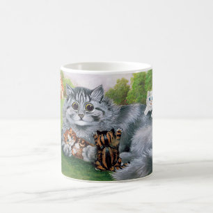 Caneca De Café Cat e seus gatinhos, Louis Wain