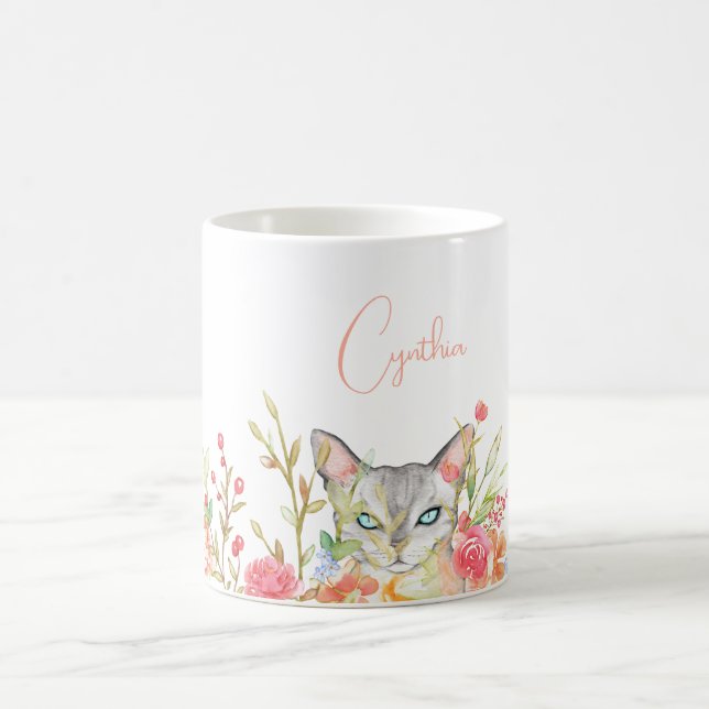 Caneca De Café Cat em um jardim personalizado (Centro)