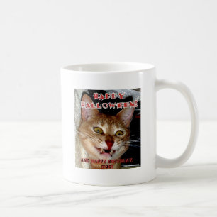 CANECA DE CAFÉ CAT FELIZ DO VAMPIRO DO DIA DAS BRUXAS E DO