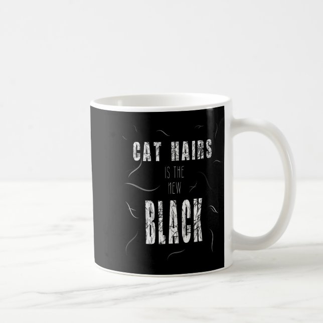 Caneca De Café Cat Hair Is The New Black Funny  (Direita)