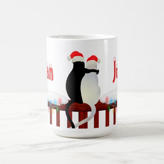 Caneca De Café Cat in Bonés Natal Personalizado (Centro)