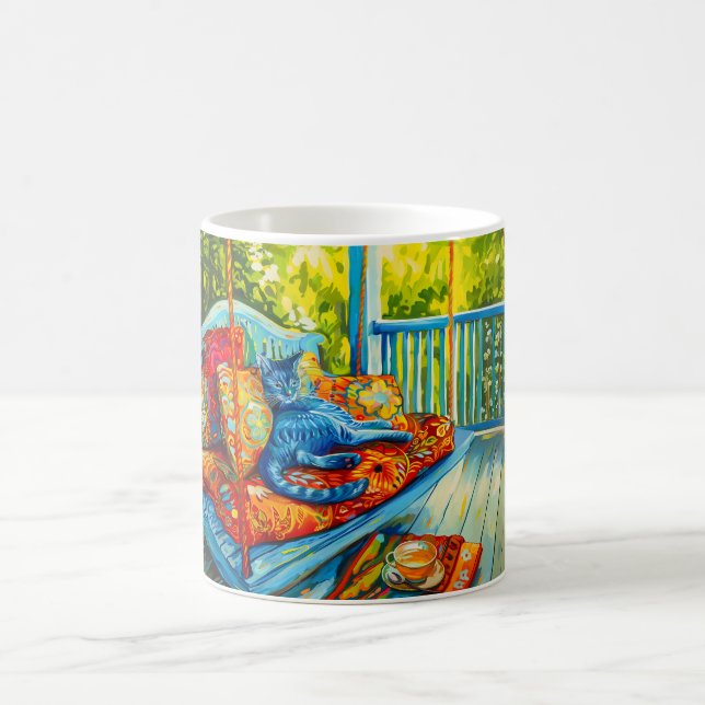 Caneca De Café Cat is Grooming on Swing (Centro)