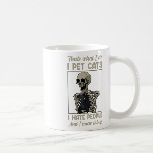 Caneca De Café Cat Kitten Lover Grumpy Gatinho Crânio Proprietári (Direita)