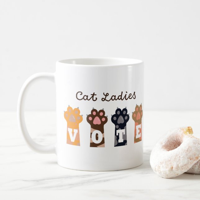 Caneca De Café Cat Ladies Vote (Com Donut)