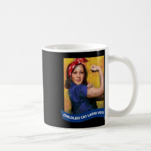 Caneca De Café Cat Ladies Vote Kamala 2024 Rosie The Riveter
