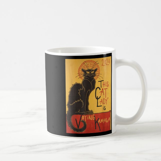 Caneca De Café Cat Lady Kamala Le Chat Noir Funny Ballot (Direita)