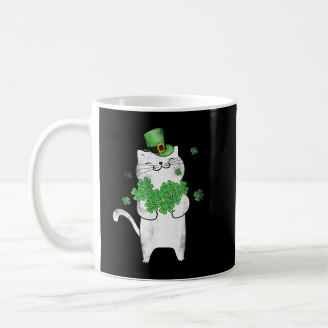 Caneca De Café Cat Leprechaun Cat Lover Shamrock Rua Da Patrick (Esquerda)
