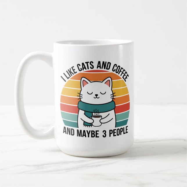 Caneca De Café Cat Lover Coffee Humor Mug Gift for Introverts (Esquerda)