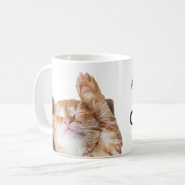 Caneca De Café Cat Lover Engraçado Citação de Humor Bonito  (Frente Esquerda)