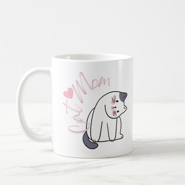 Caneca De Café Cat Mãe (Esquerda)