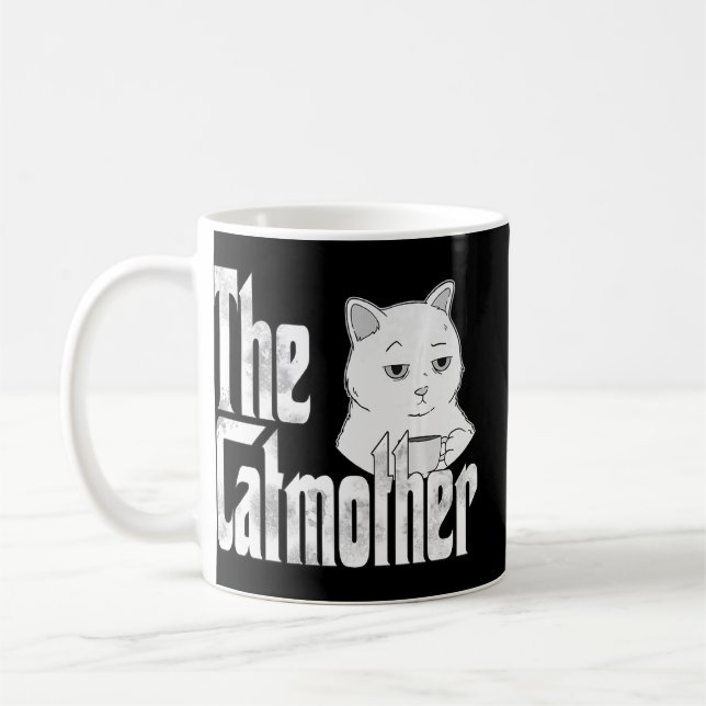 Caneca De Café Cat Mãe A Catmãe Louca Gato de Café Mãe Gatinho (Esquerda)