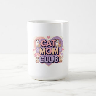 Caneca De Café Cat Mãe Club - Fogueira de Cerâmica Cura para Mães