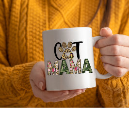 Caneca De Café Cat Mama Cat Mãe Shirt