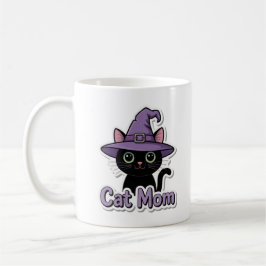 Caneca De Café Cat Mom Black Cat Witch Hat Cute Coffee Mug Cat Lo