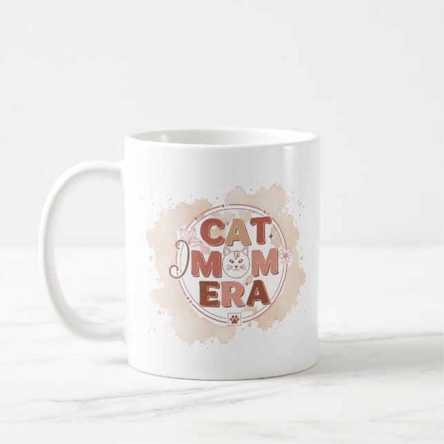 Caneca De Café Cat Mom Era Trendy Mug (Esquerda)