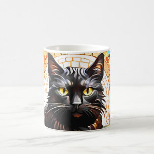 Caneca De Café Cat Mosaico - Desenhador de Vidro Arrependido
