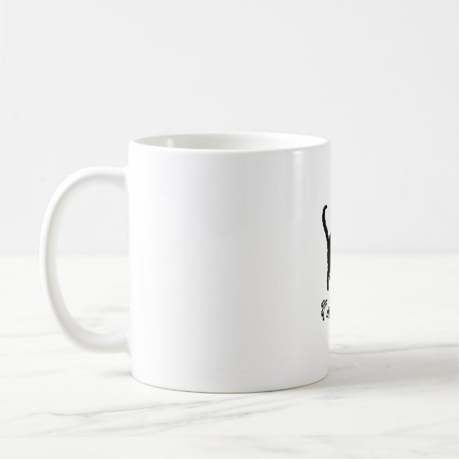 Caneca De Café Cat Nani_ What_ Japonês Caracteres de fonte Black  (Esquerda)