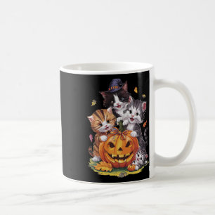 Caneca De Café Cat Pumpkin Halloween Floral Spookage Vintage