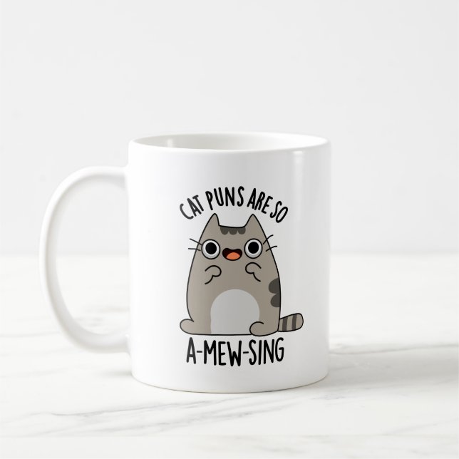 Caneca De Café Cat Puns ARe, Então, Canta-Mu Um Animal Engraçado (Esquerda)