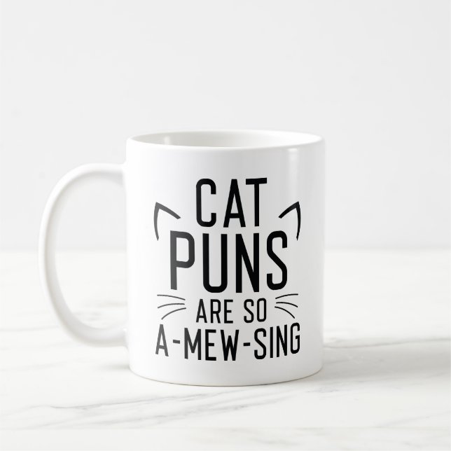 Caneca De Café Cat Puns É Tão Amewing (Esquerda)