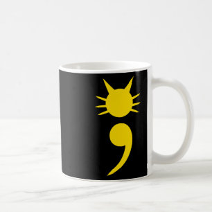 Caneca De Café Cat Semicolon pode sensibilizar a saúde mental mês