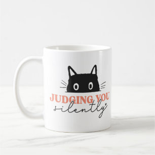 Caneca De Café Cat Silenciosamente Julgando Você