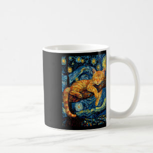 Caneca De Café Cat Starry Night Van Gogh Cat Para Cat Lover Cat M