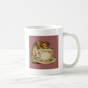 Caneca De Café Cat Teacup Cute Vintage Victorian