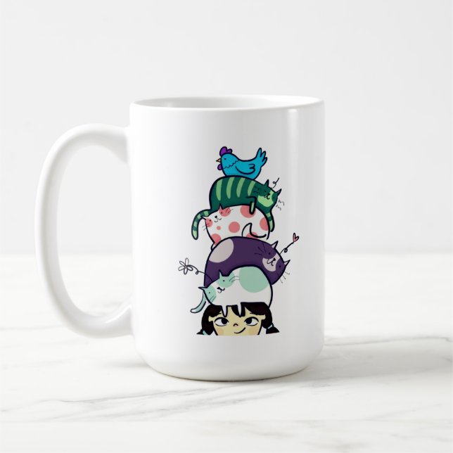 Caneca De Café Cat Tower Life Cute Cat Stack Art (Esquerda)