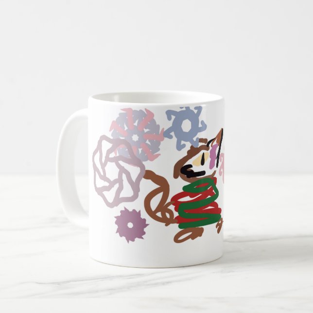 Caneca De Café Cat winter  (Frente Esquerda)