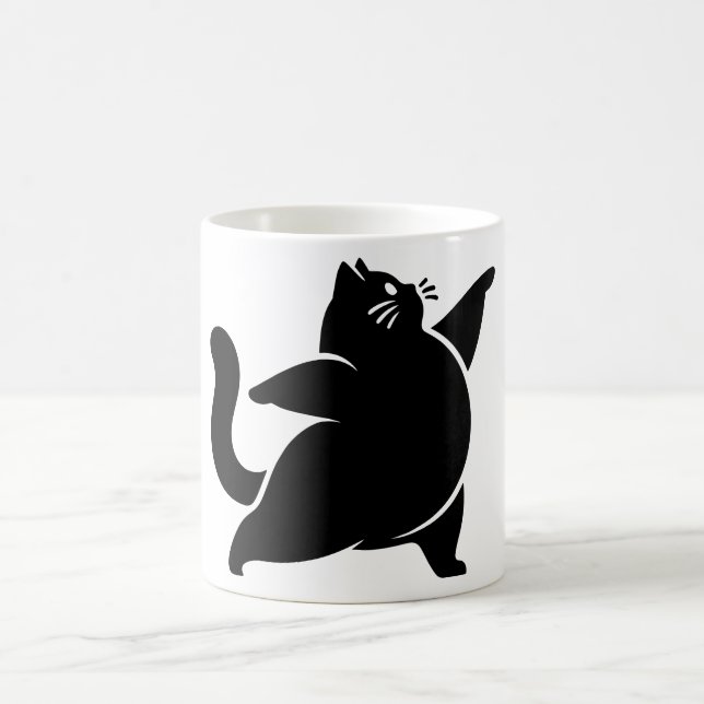 Caneca De Café *Cat Yoga #19 Arte Digital (Centro)