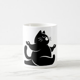 Caneca De Café *Cat Yoga #2 Arte Digital