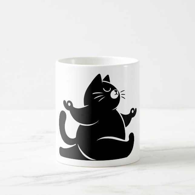 Caneca De Café *Cat Yoga #2 Arte Digital (Centro)